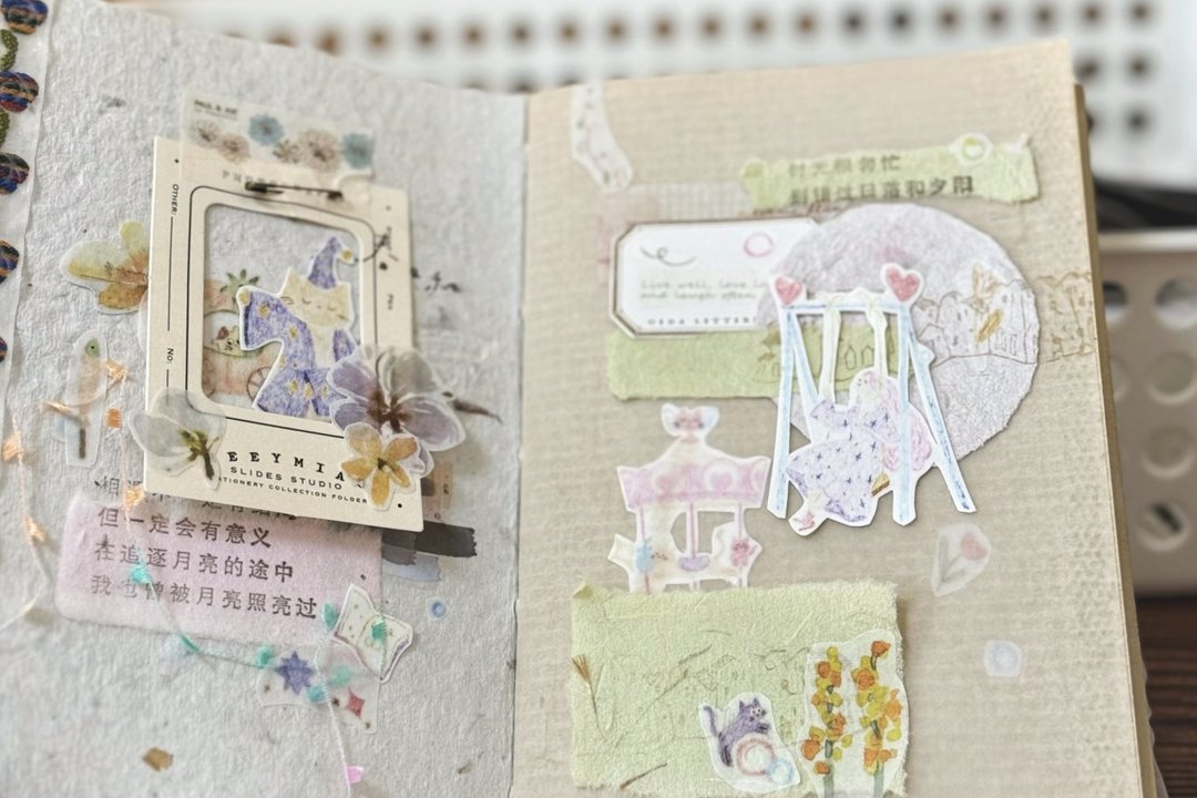 童话妙妙屋 淡い紫色 小さな魔女 可愛い世界観 蠟筆畫 和紙膠帶 - 纸胶带 - 其他材质 多色