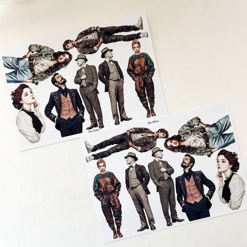 A489 - 春季系列人物 - 贴纸 - 纸 