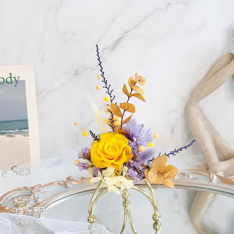 轻奢紫金三脚锅 / 定制 / 桌花 / 永生花 - 干燥花/捧花 - 植物．花 