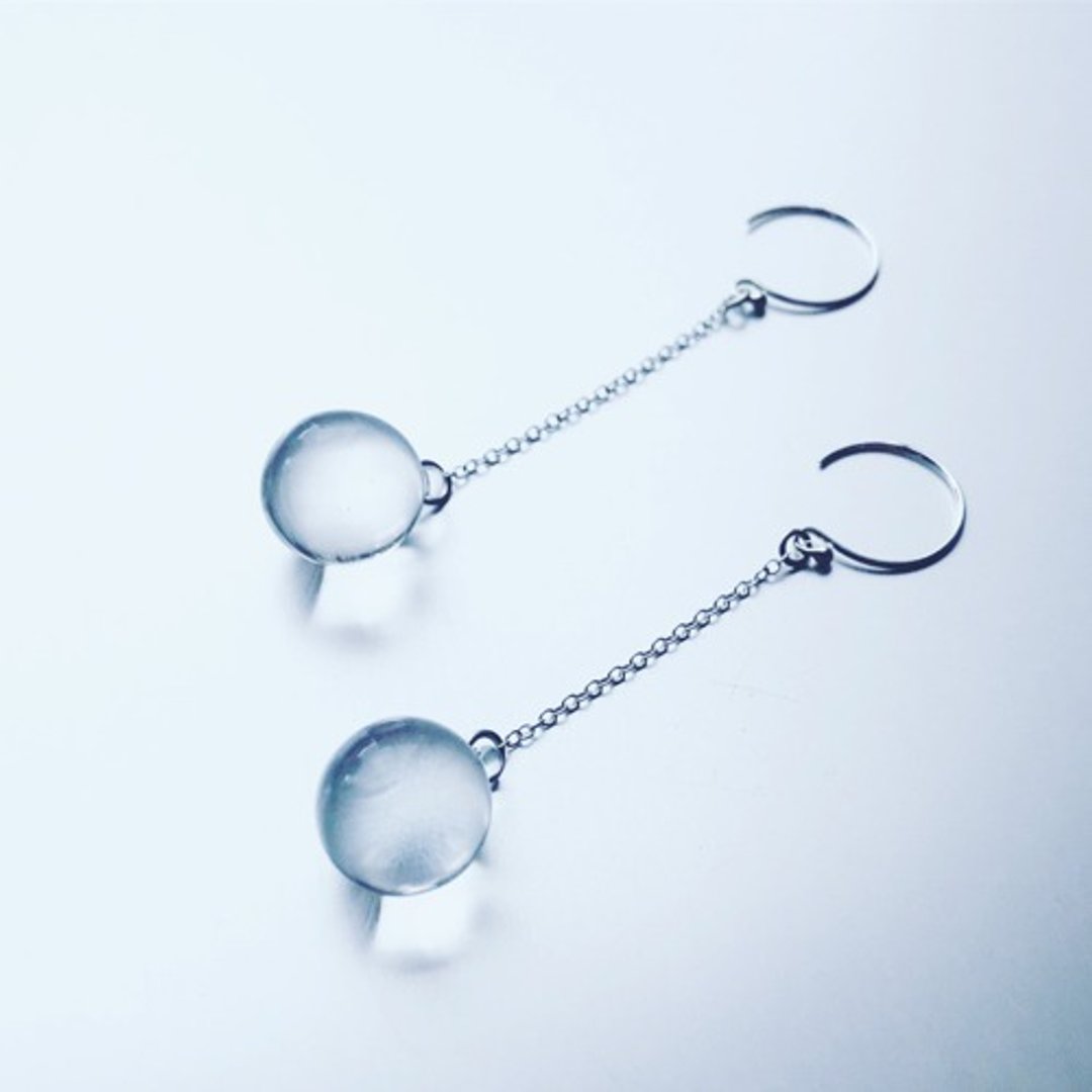 Bubble Swing Earring SV - 耳环/耳夹 - 纯银 透明