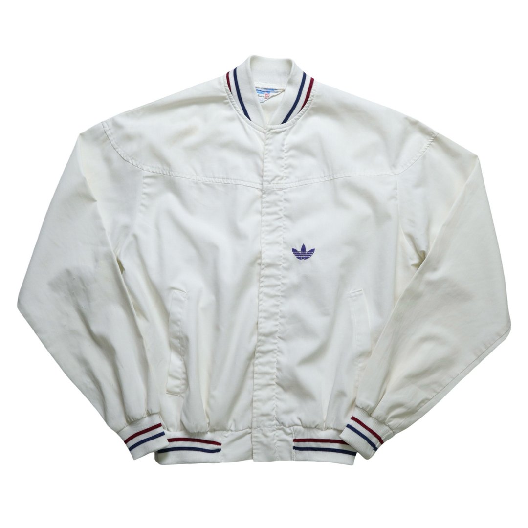 1970s 加拿大制 Adidas刺绣Logo运动外套 Lightning拉链 - 女装休闲/机能外套 - 棉 白色