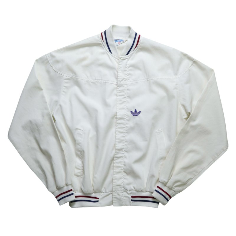 1970s 加拿大制 Adidas刺绣Logo运动外套 Lightning拉链 - 女装休闲/机能外套 - 棉．麻 白色