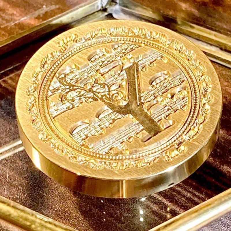 封印印章头首字母 Y 乐器乐谱 - 印章/印台 - 其他金属 金色