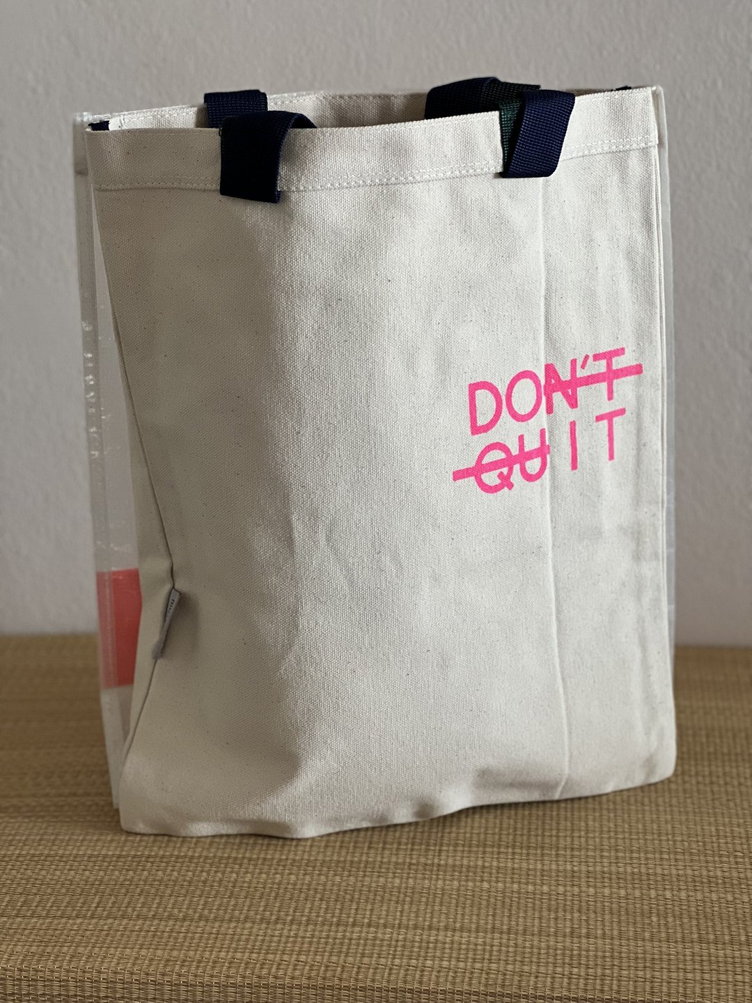 Ami, Wet/ Dry Double Tote Bag: DOIT print in Pink - 其他 - 防水材质 透明
