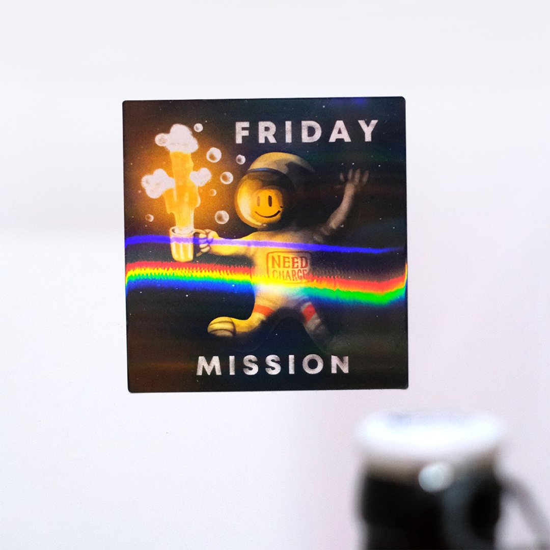 虹彩防水贴纸 - Friday Mission - 贴纸 - 纸 黑色