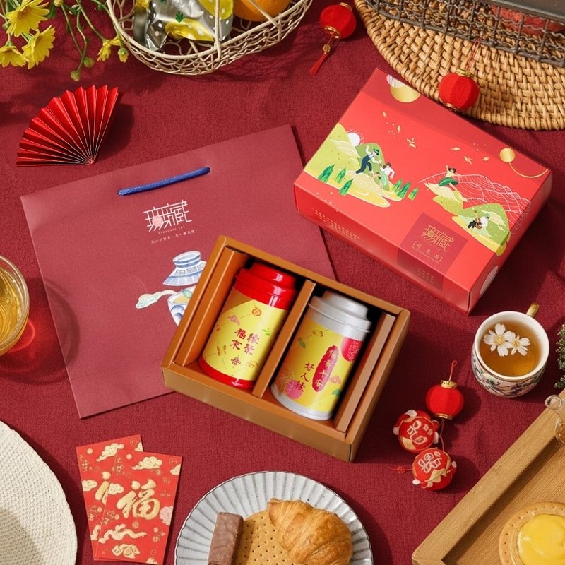 P3【无藏】新年公益礼盒 台湾风味茶茶包5入装高罐二入礼盒(红盒) - 茶 - 新鲜食材 多色