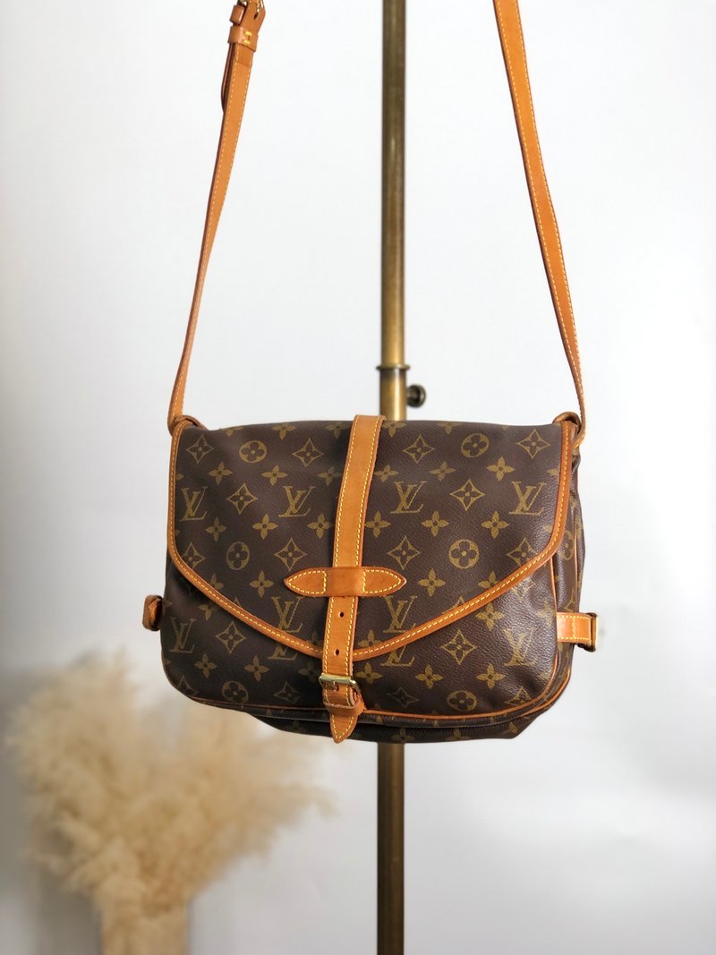 【 日本直送 名牌中古包 】LOUIS VUITTON Monogram 肩背包 棕色 PVC 皮革 Saint-Cloud 30 M42256 g6vcxz - 侧背包/斜挎包 - 防水材质 咖啡色