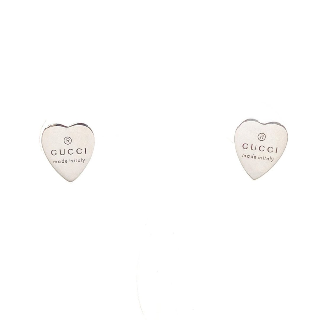 【日本直送 中古美品】Gucci 古驰 耳环 经典标志 爱心造型 标志 925银 饰品 抛光处理 - 耳环/耳夹 - 纯银 银色