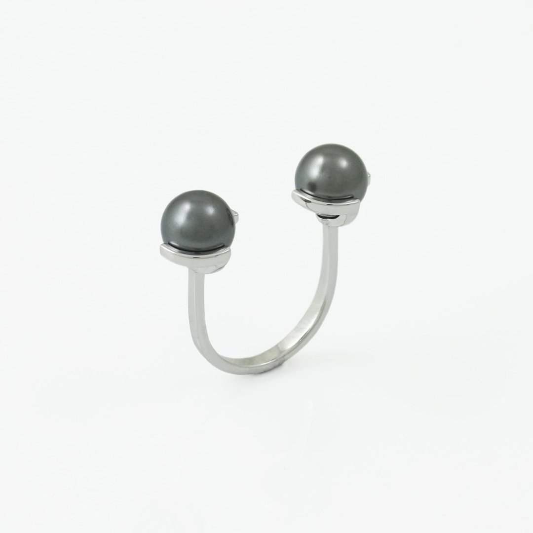 SWAROVSKI BLACK PEARL DUET RING 优雅黑珍珠戒指 (DUAL) - 戒指 - 其他金属 