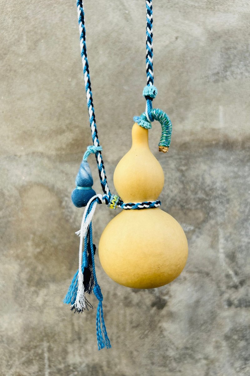 【福袋】壹染指原创手作 | 自种葫芦 手缝布艺 编绳 | 一物一图 - 吊饰 - 植物．花 蓝色