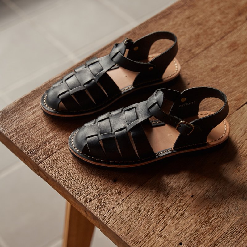 Copse / Teak Sandal - 黑色 (预订 15 天) - 男女凉鞋 - 真皮 黑色