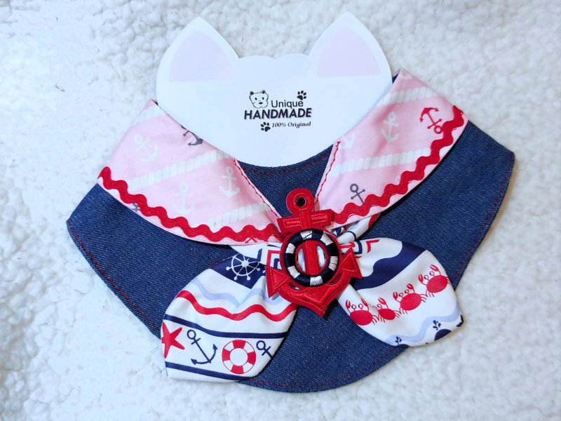 Sailor 拼色 海军 水手 造型颈饰 颈项 collar - 衣/帽 - 棉．麻 蓝色