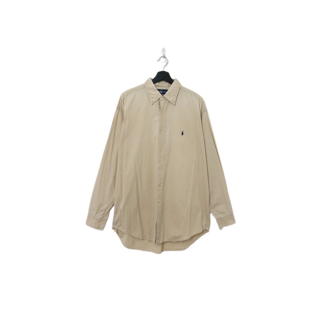 Back to Green-品牌衬衫 Polo 卡其 sh-08//vintage shirt - 男装衬衫 - 棉 