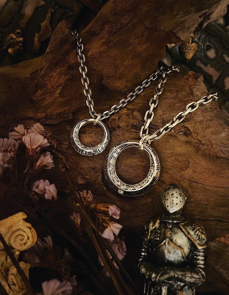 【情人节】永恒Eternal Silver/纯银/坠饰/附皮绳可调整长度 - 项链 - 纯银 银色