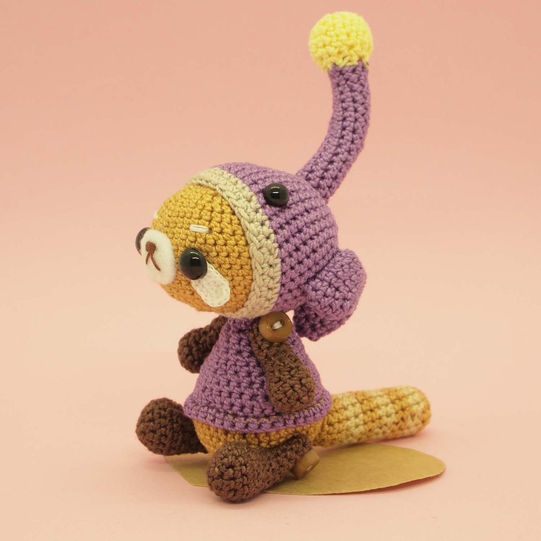 钩针娃娃/ amigurumi /钥匙链/鞭冠鮟鱇科服装/玩偶【接单订制】 - 钥匙链/钥匙包 - 棉 紫色