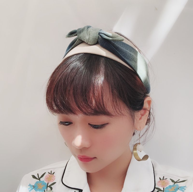 绿了夏天 好烦小姐 松紧发带 绿色  - 发带/发箍 - 棉．麻 绿色