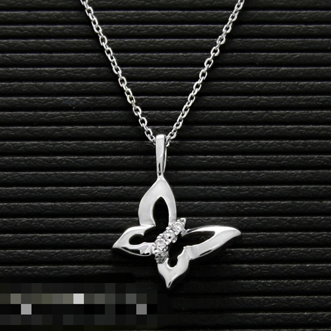 【茉莉亚缇 Moriarty Jewelry】飞舞 - 蝴蝶 - 白K金 小钻项链 - 项链 - 贵金属 