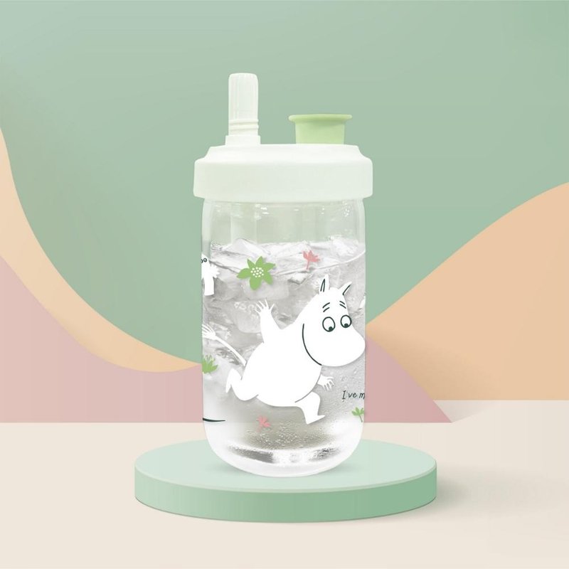 【MOOMIN】 春日大象杯 吸管杯 500ml (杯盖颜色随机出货) - 水瓶/水壶 - 塑料 
