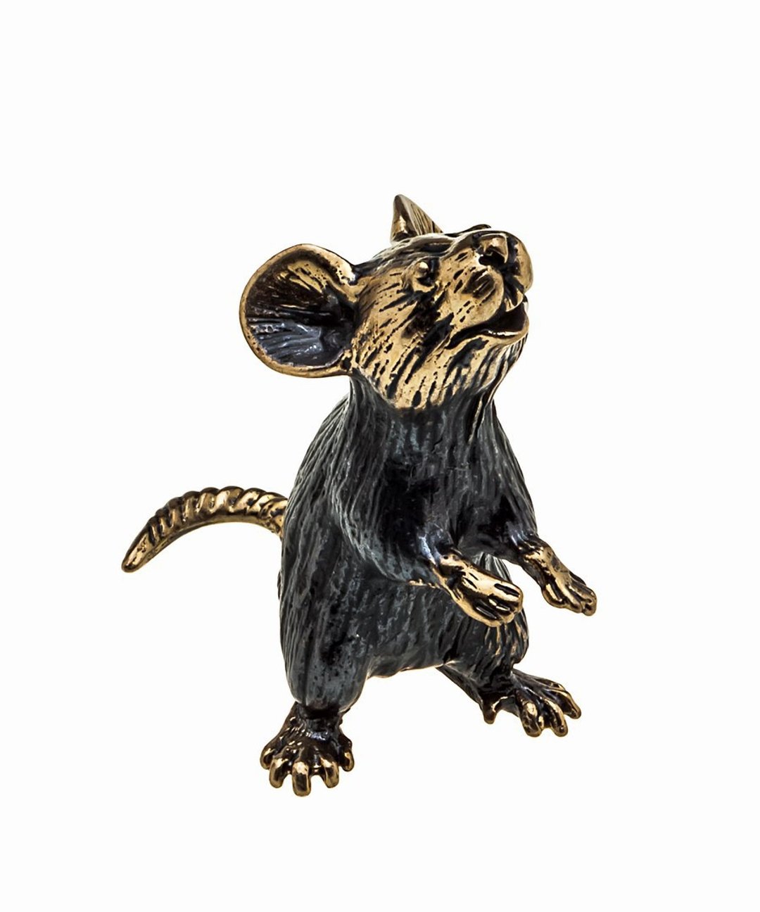 Mouse, rat - miniature statue of brass, metal figurine - 摆饰 - 铜/黄铜 