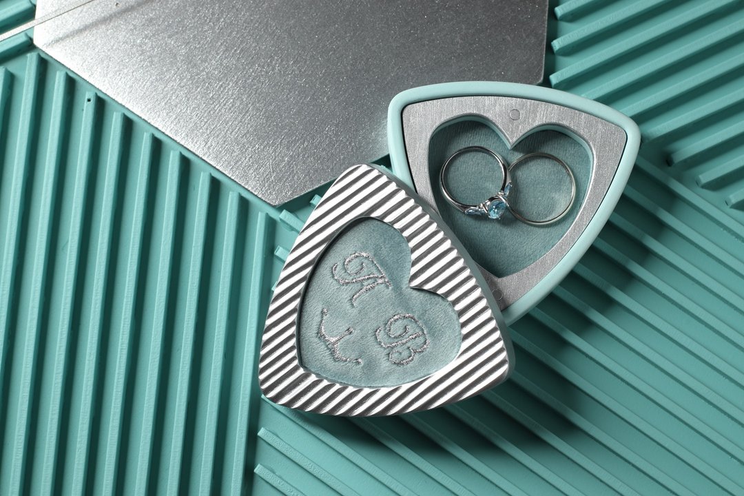 Heart ring box, Wedding ring box with embroidery. - 其他 - 其他材质 多色