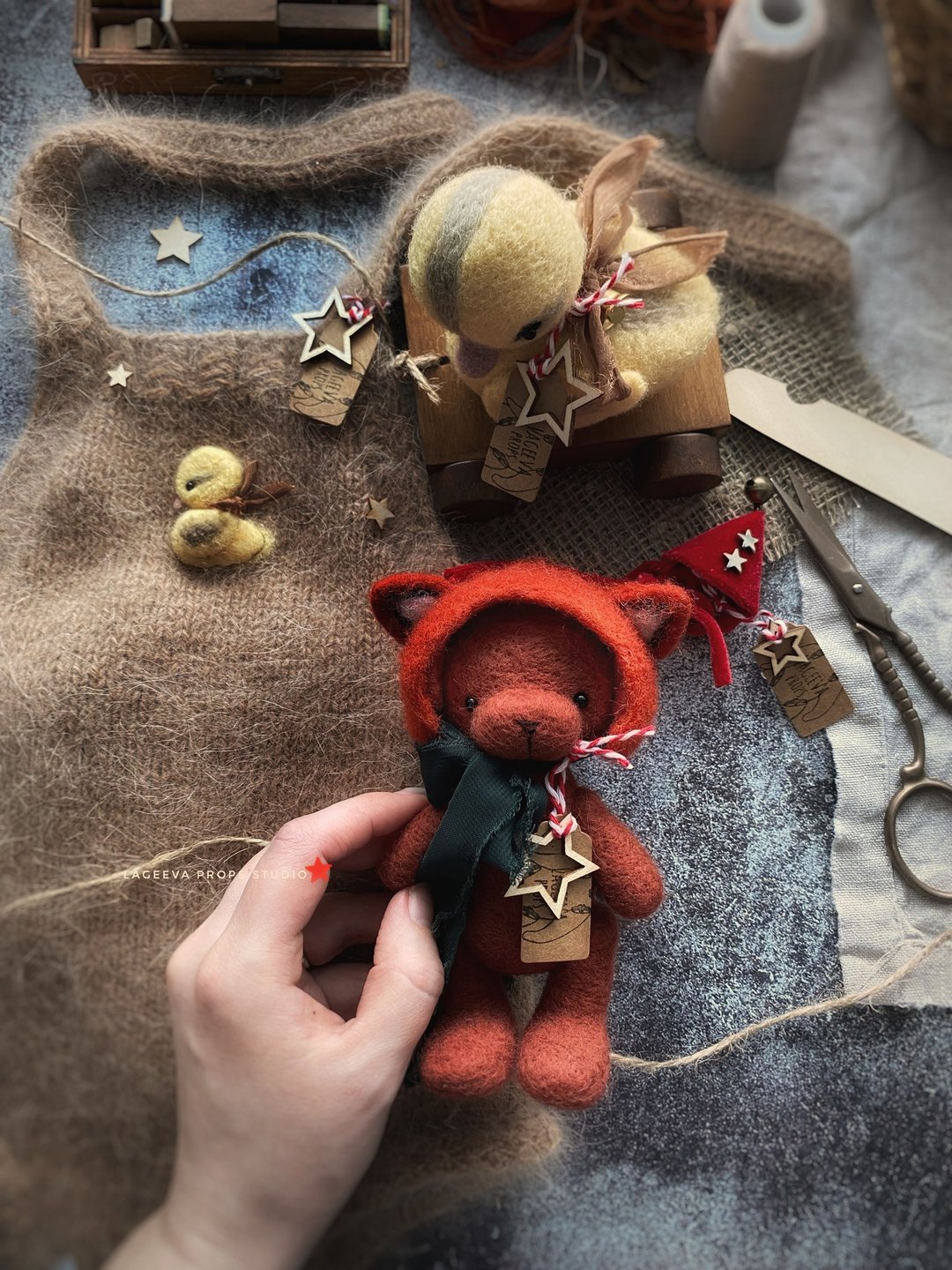WoolFelted teddy Bear - 其他 - 羊毛 