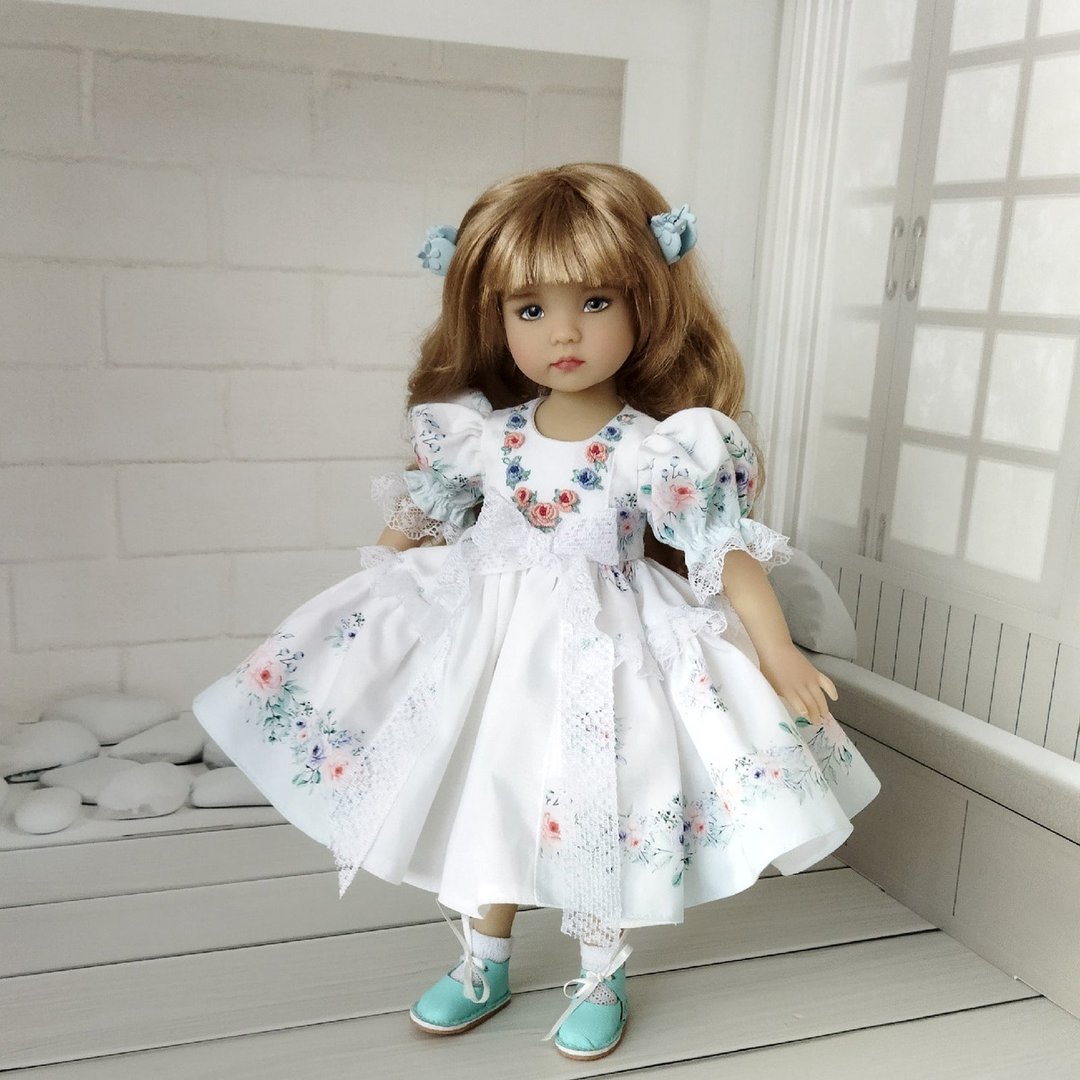 Delicate dress for Little Darling doll. - 玩偶/公仔 - 棉 白色