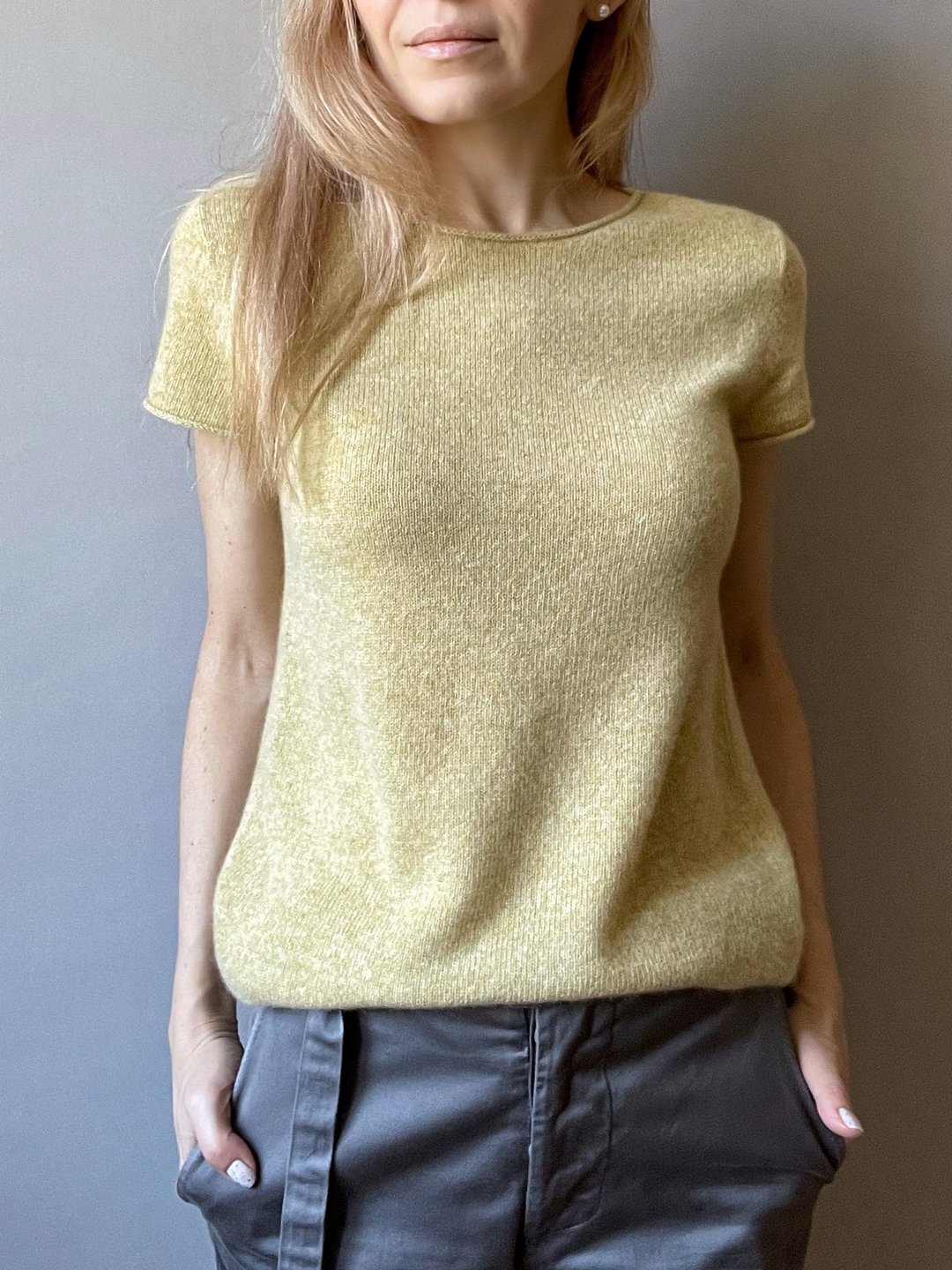 Baby cashmere T-shirt - 女装 T 恤 - 羊毛 黄色
