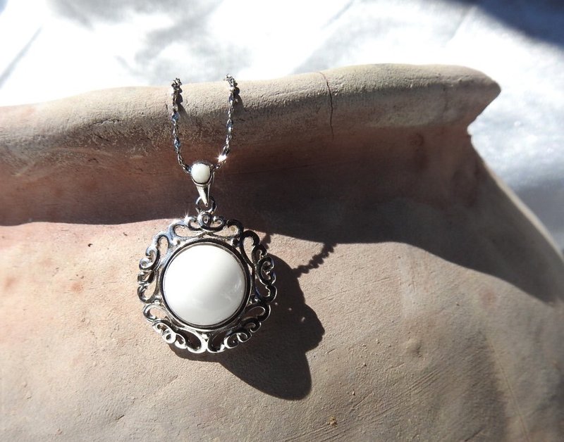 巴洛克之心-925纯银 - 项链 - 纯银 银色