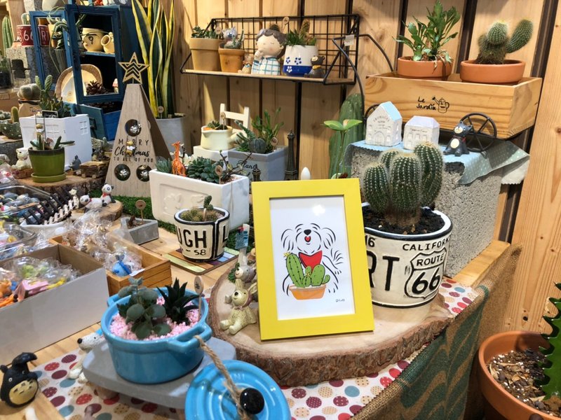 Q Family 图片相框--玛尔济斯-多肉植物 - 画框/相框 - 木头 黄色