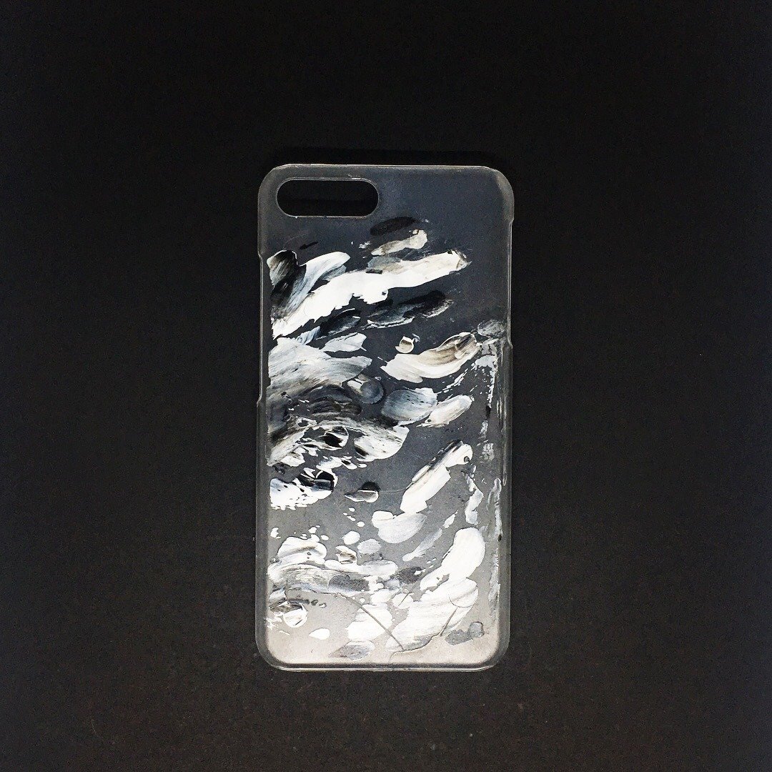 Acrylic 手绘抽象艺术手机壳 | iPhone 7/8+ |  Ink - 手机壳/手机套 - 压克力 黑色