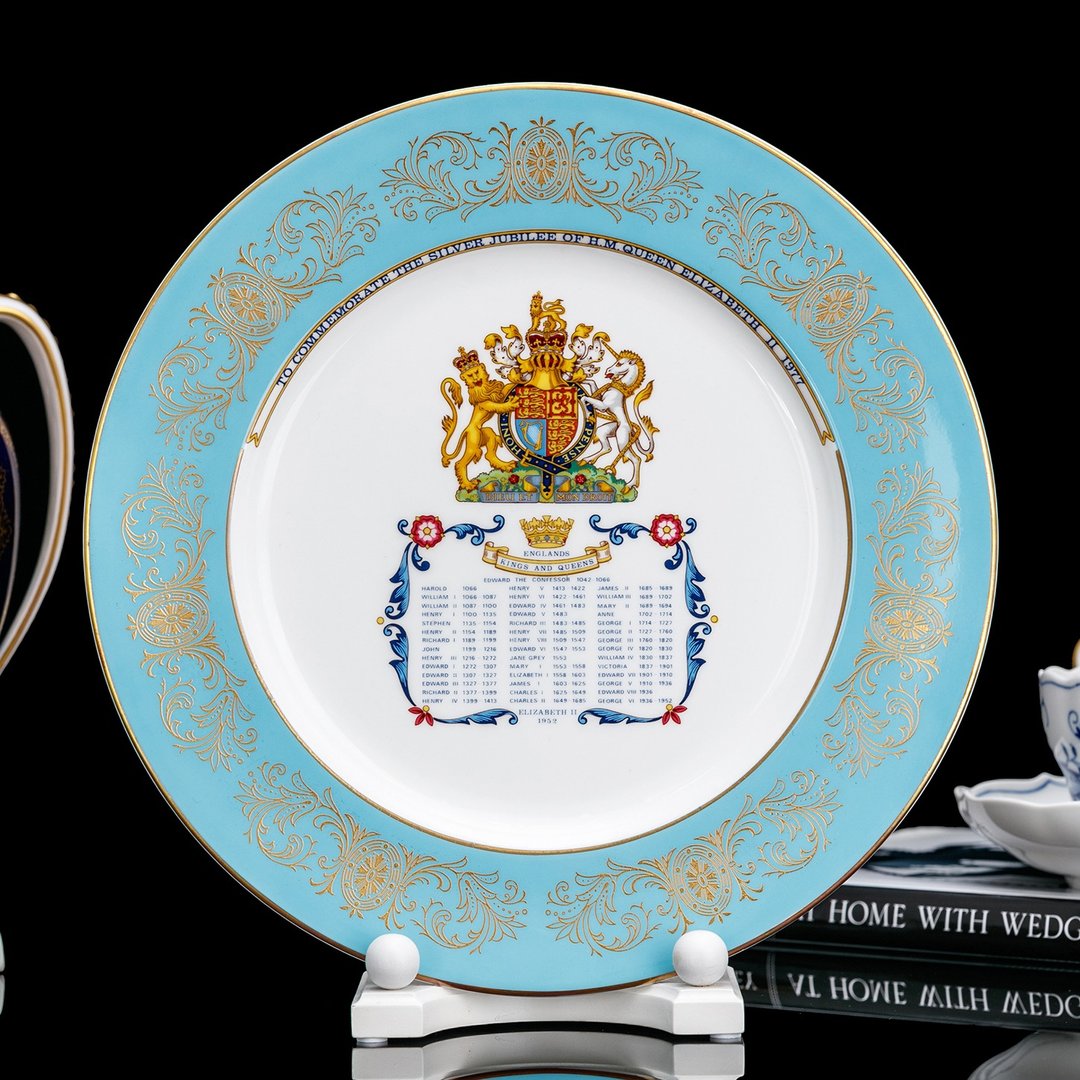 英国制Aynsley 皇家盛典1977女王银禧纪念 骨瓷装饰盘 - 摆饰 - 瓷 