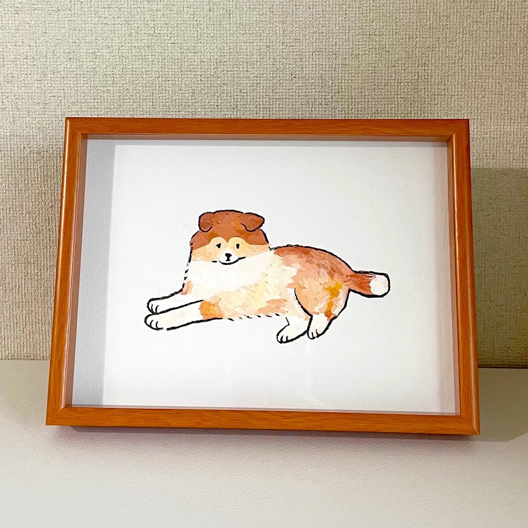 Free shipping Sleeping Sheltie Dog - 海报/装饰画/版画 - 纸 卡其色