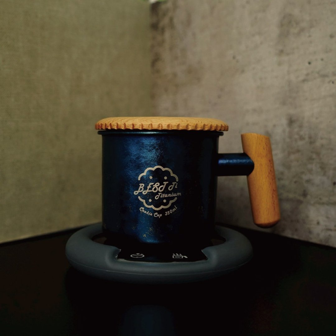 纯钛暖心饼干杯 马克杯 冰海蓝 原木质感 圣诞礼物 交换礼物 - 咖啡杯/马克杯 - 贵金属 蓝色