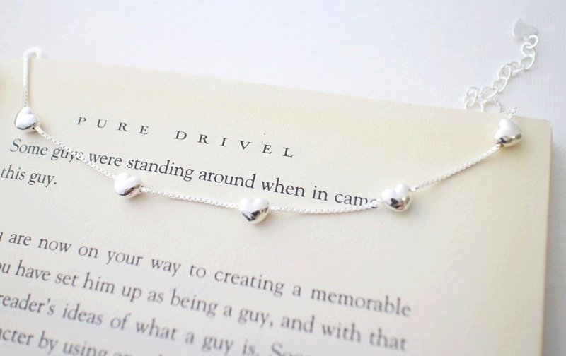 ☆带着爱 / 甜心爱心 / 纯银手链 / 生日礼物 纪念日 情人节礼物 - 手链/手环 - 其他金属 白色