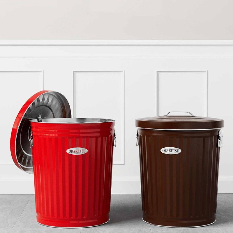 日本 OBAKETSU 手工制垃圾桶 33L 储物桶 收纳桶 - 垃圾桶 - 不锈钢 银色