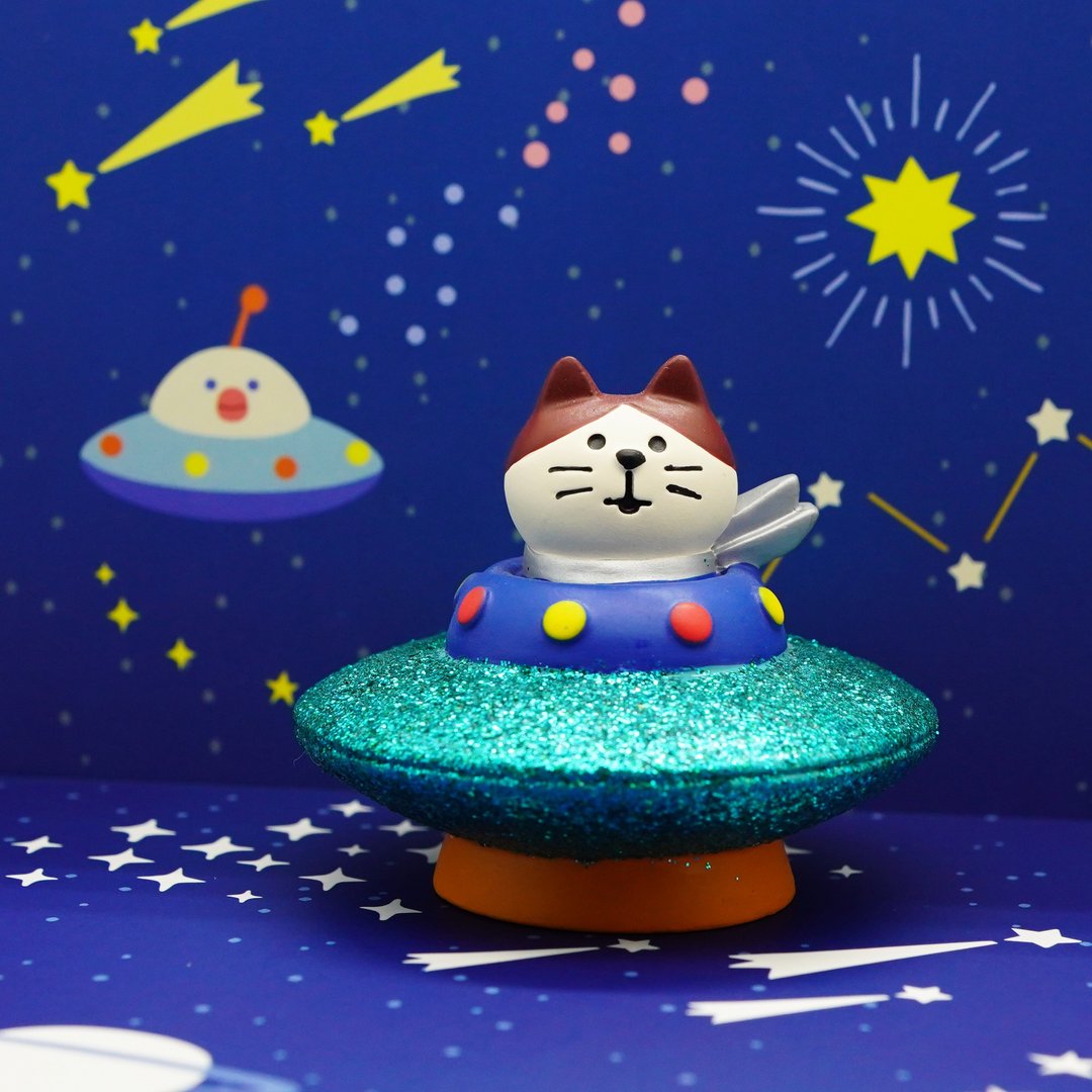 日本Decole Concombre - 宇宙旅猫系列 - 摆饰 - 树脂 多色