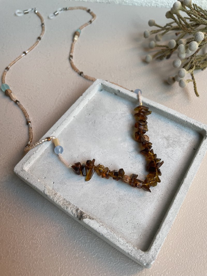 来个午后红茶 水晶项链 眼镜链 手链 口罩链 - 眼镜/眼镜框 - 铜/黄铜 咖啡色