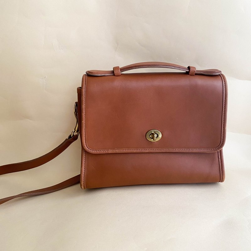 中古Coach│斜背包│侧背包│单肩包│真皮│Court Bag - 侧背包/斜挎包 - 真皮 咖啡色