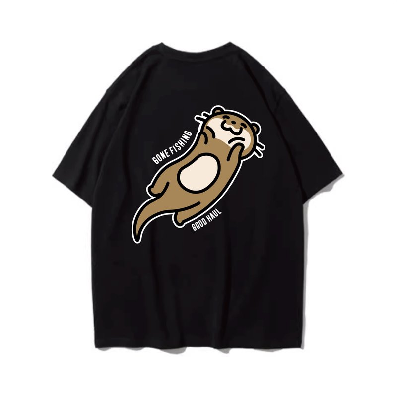 SEA OTTER 海獭 中性短袖T恤 8色男女同款 钓鱼俱乐部 - 男装上衣/T 恤 - 棉．麻 黑色