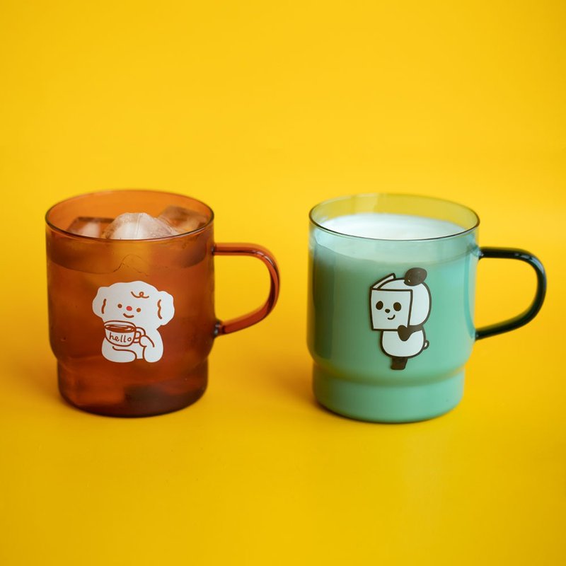 UPICK原品生活 快乐干杯手绘耐高温彩色玻璃杯大容量水杯牛奶杯 - 其他 - 其他材质 多色