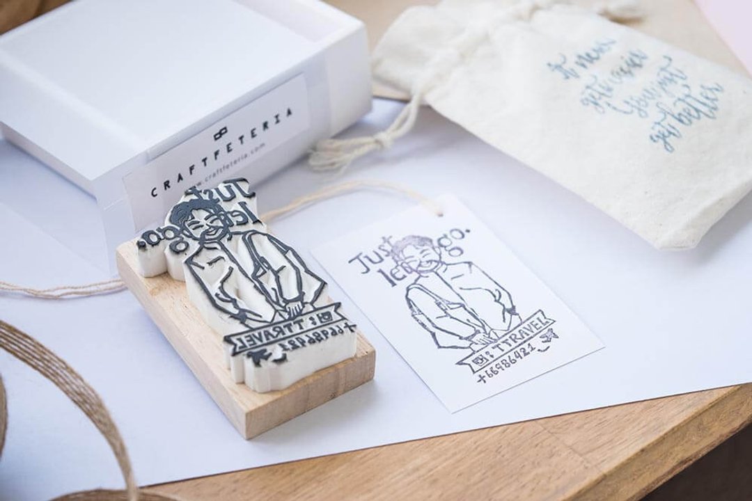 Single portrait rubber stamp (XL) - 印章/印台 - 橡胶 