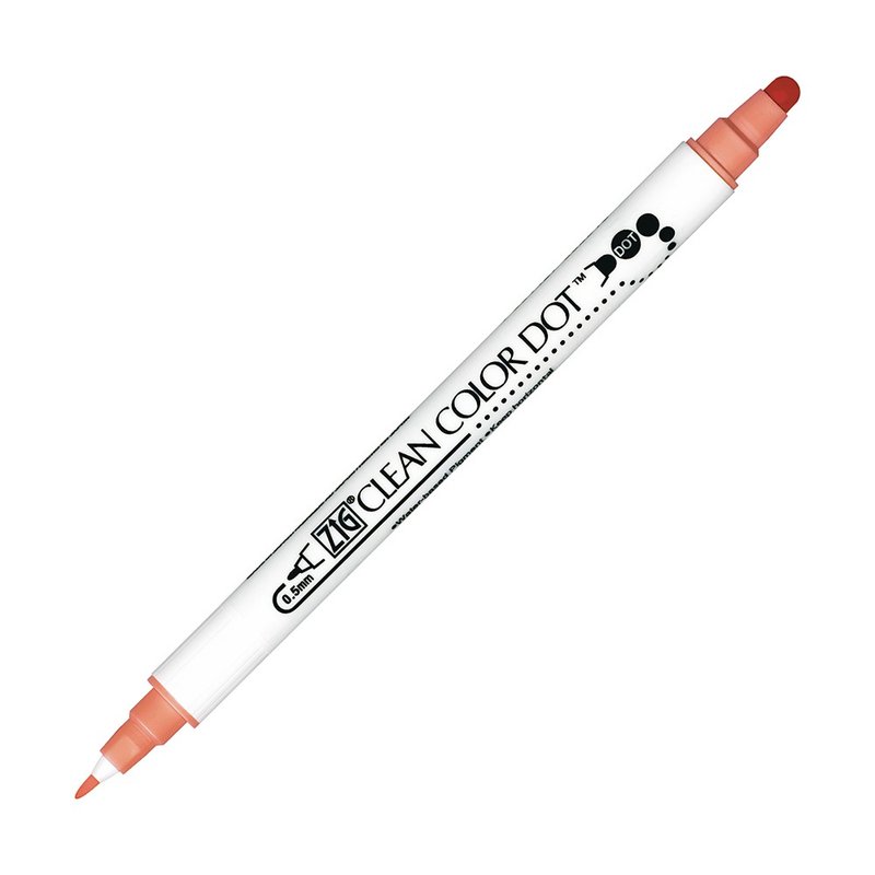 【Kuretake 日本吴竹】ZIG Clean Color Dot 点点笔 珊瑚粉 - 其他书写用品 - 塑料 粉红色