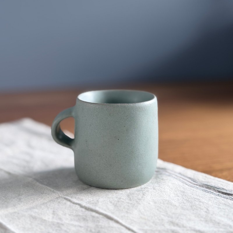 迷你湖水绿杯子/湖水雾小方杯 - 其他杯子 - 陶 