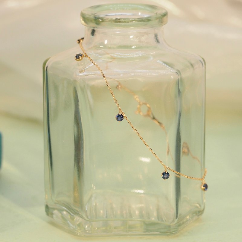 18K金蓝宝石手链 18K Gold Blue Sapphire Gemmy Bracelet - 手链/手环 - 贵金属 