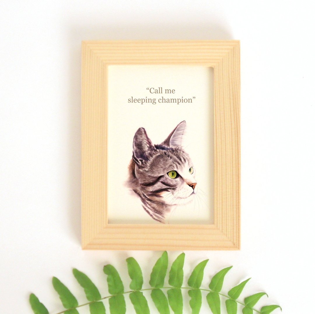 猫思猫言喵语小幅迷你装饰画 给猫咪猫奴的礼物 虎猫 狸花猫 - 海报/装饰画/版画 - 纸 多色