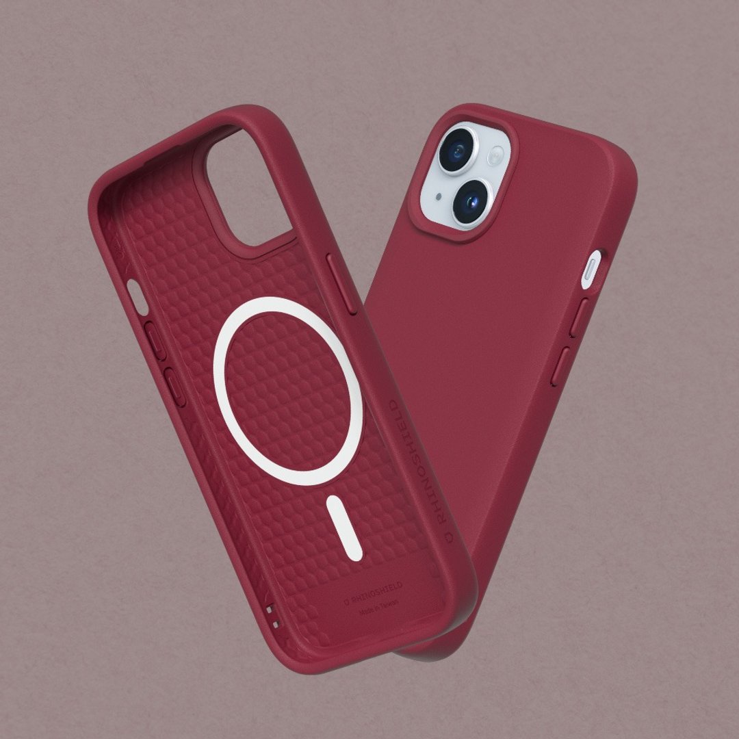 SolidSuit(MagSafe兼容)超强磁吸手机壳/酒红-for iPhone 15系列 - 手机壳/手机套 - 塑料 红色