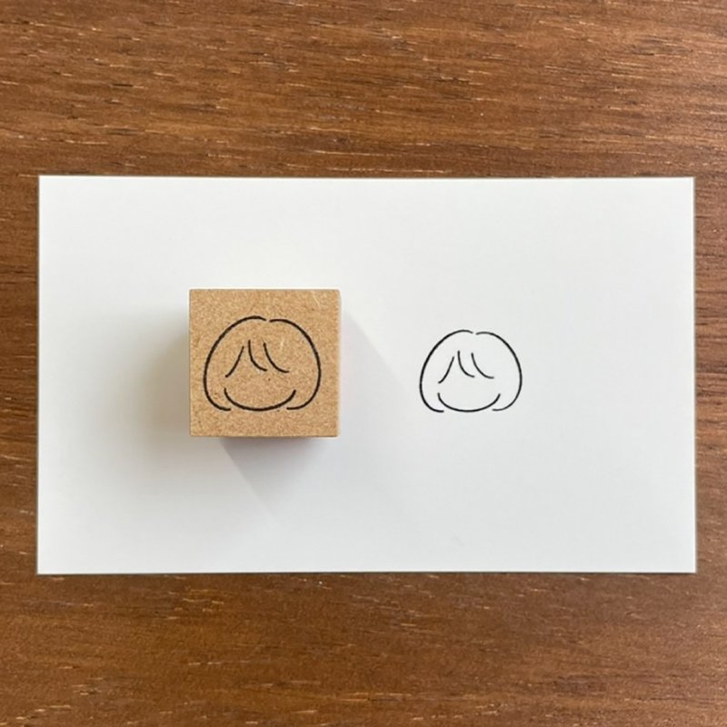 脸部轮廓 鲍伯款 手帐印章 橡胶印章 行事历 日记 日本制造 b-058-1 - 印章/印台 - 木头 