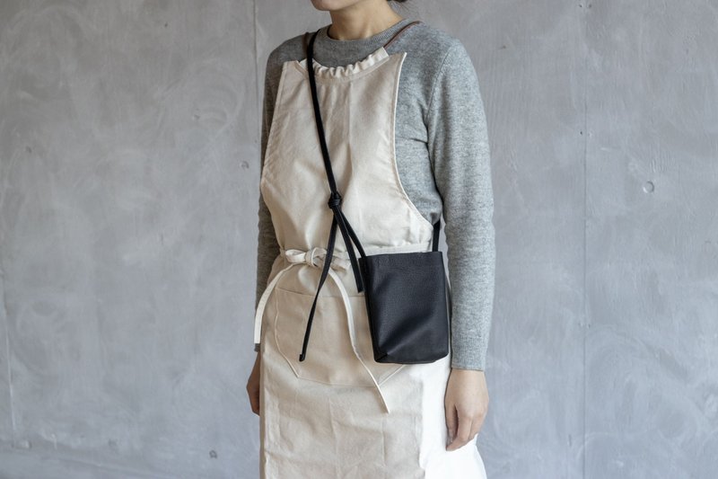 Smartphone pochette - 侧背包/斜挎包 - 真皮 黑色