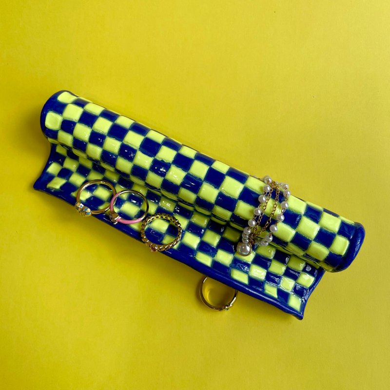 编织图案饰品盘 - 摆饰 - 粘土 蓝色