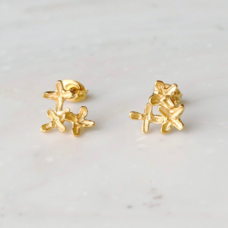 桂花耳环 - 耳环/耳夹 - 其他金属 金色